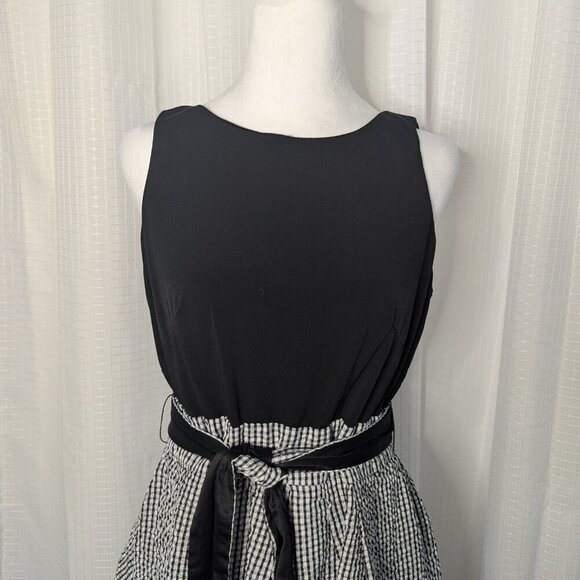 Signature by Robbie Bee Open Back Dress, Size 8, Black/White Check - Picture 4 of 7